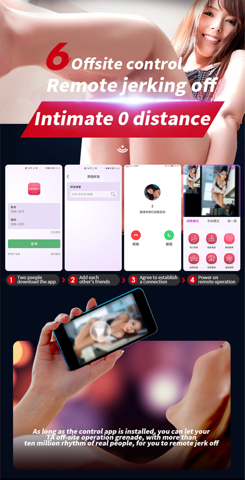 Leten Grenade Masturbator APP Tương Tác Mạnh Thông Minh