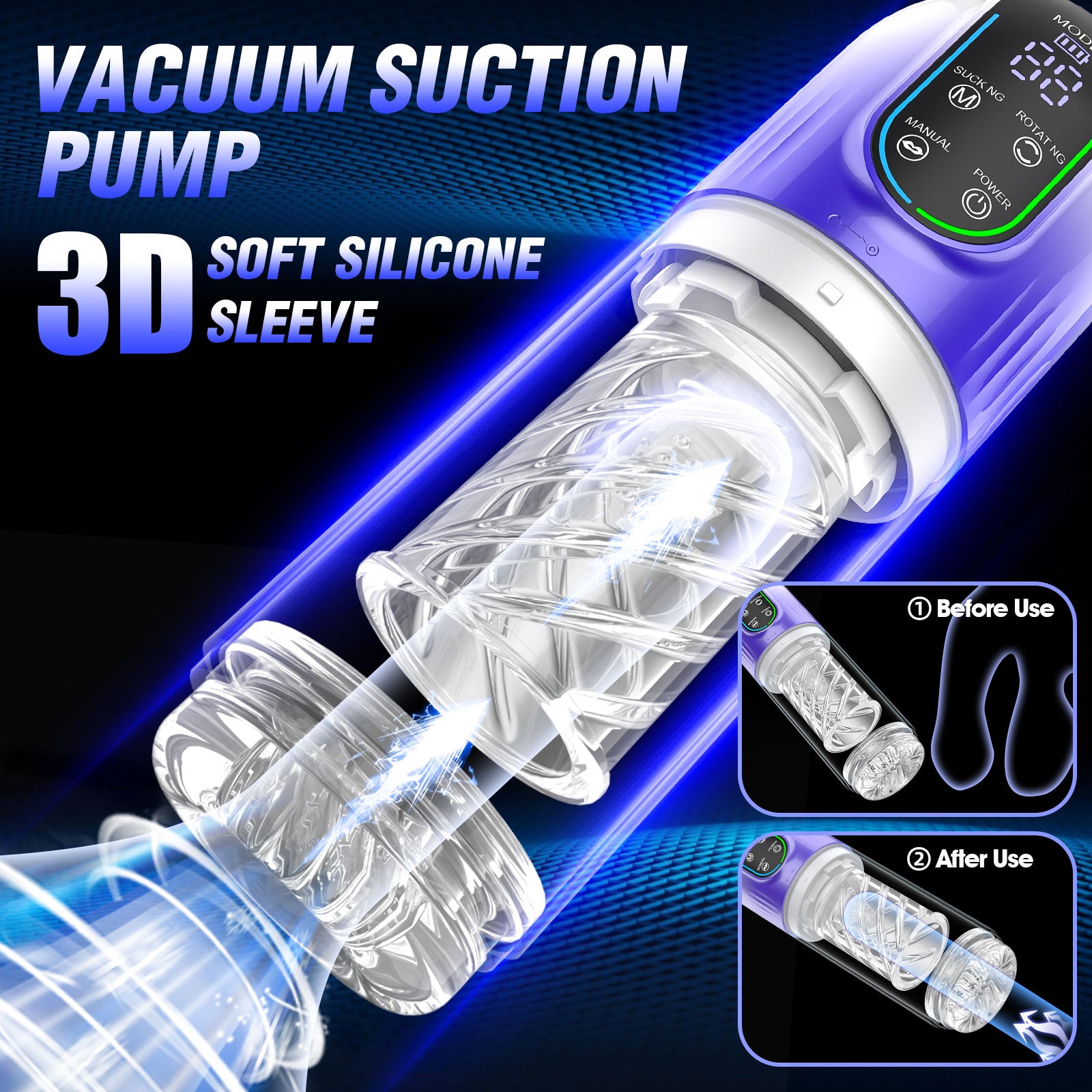 Aierle Water Spa Cốc Thủ Dâm Hút Xoay LED Spa Nước Thư Giãn