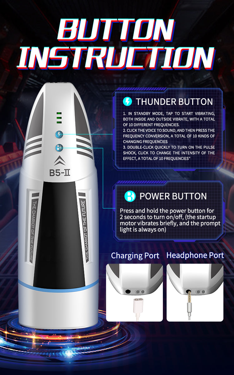 MR B5 Masturbator Liếm Hút Giật Rung 10 Mode Đỉnh