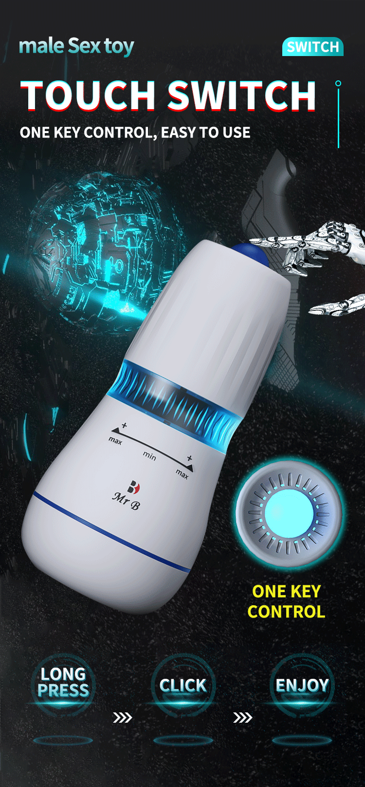 MrB6 Masturbator Nam Tự Động Xoay Nóng Rung Đỉnh