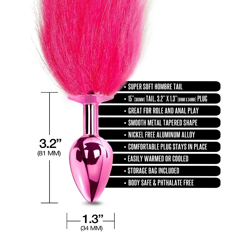 Nixie Tail Plug Hồng Kim Loại Đuôi Dài Hút Hồn