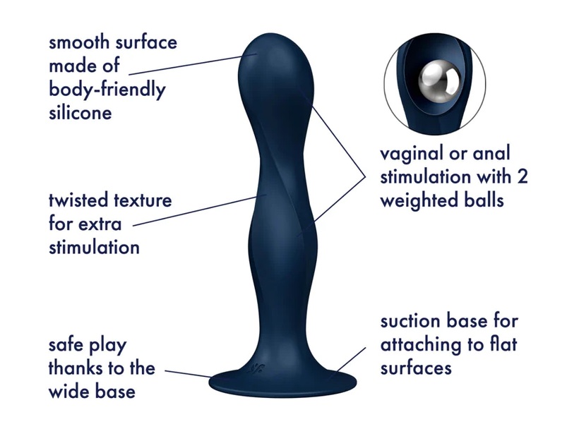 Satisfyer Plug Đôi Bóng Xanh 17.9cm Hậu Môn Đỉnh