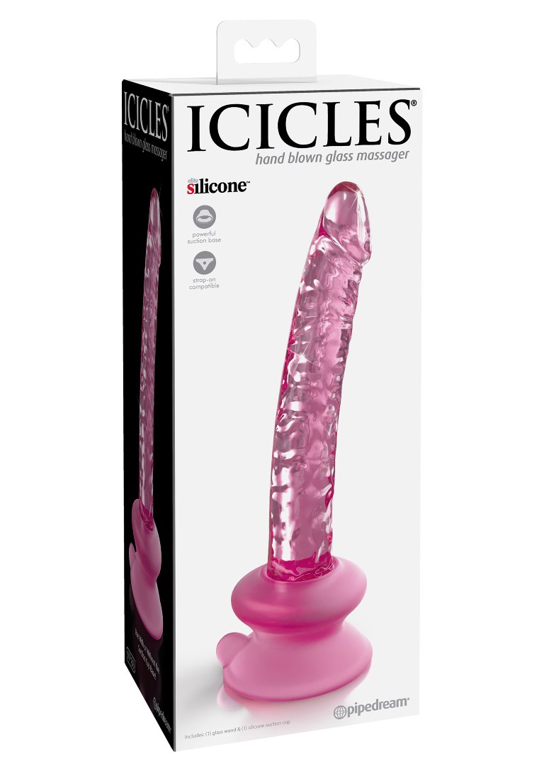 Icicles No86 Glass Dildo Hồng - Massager Kính Mịn 17cm