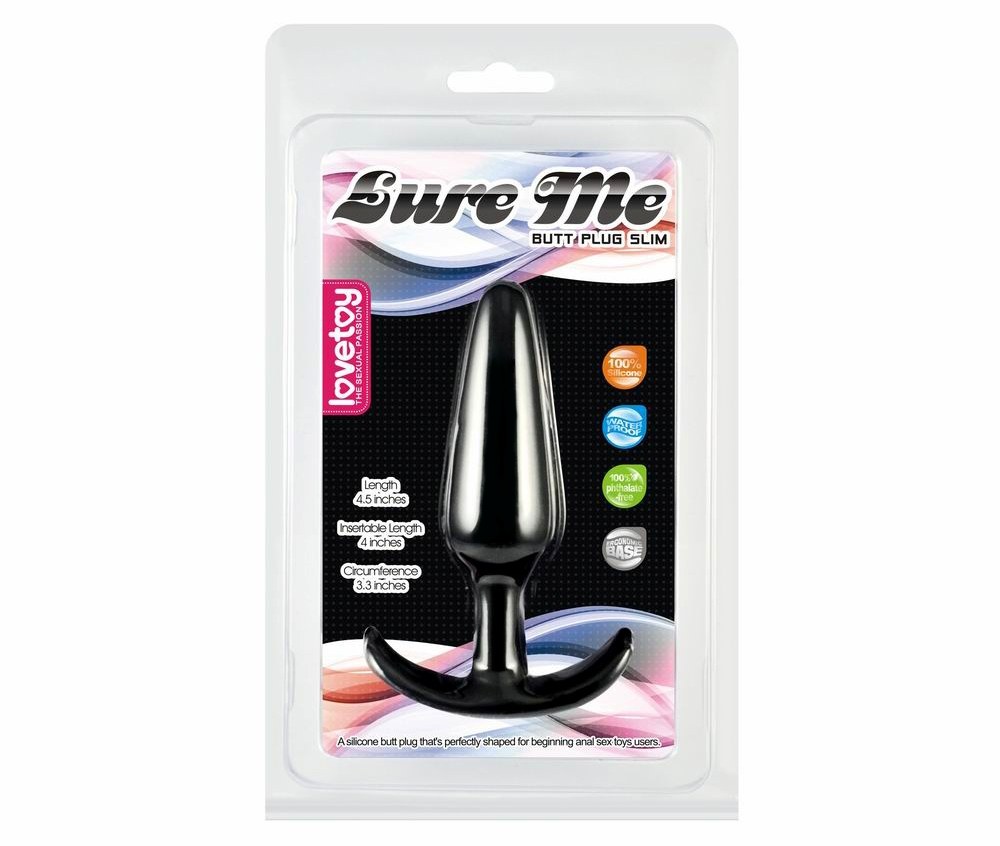 Lovetoy Lure Me Plug Đít Nhỏ Đen Silicon An Toàn