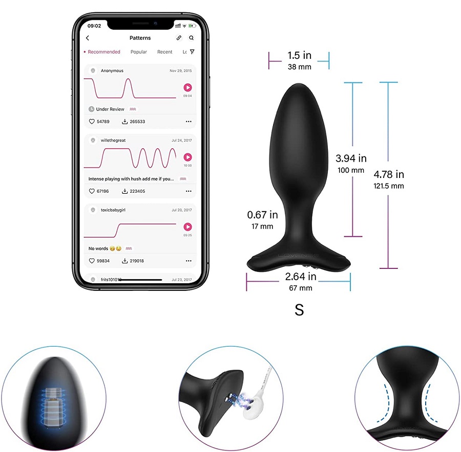 Lovense Hush 2 Se Đuôi Đen S 3.8cm Siêu Thích