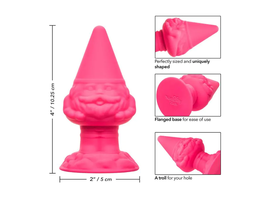Naughty Bits Anal Gnome Plug Hồng Silicone Lùn Xinh Kích Thích Vui