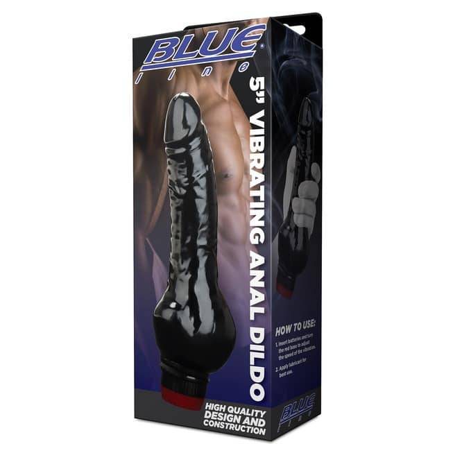 BlueLine Anal Rung 20cm Đen Đâm Sâu Kích Thích Hậu Môn