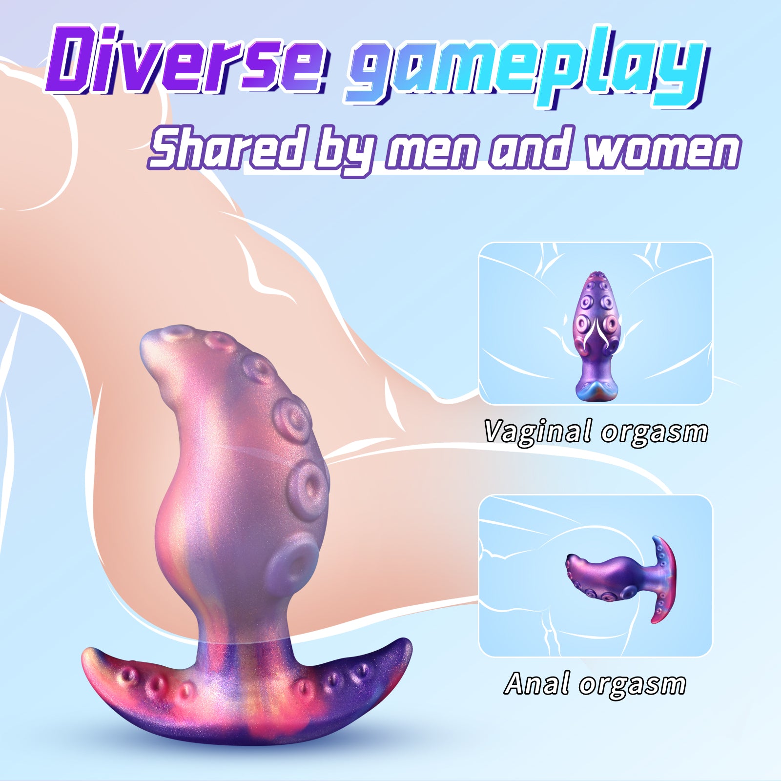 Tentacle Purple Glass Butt Plug Kỳ Lạ Quái Vật