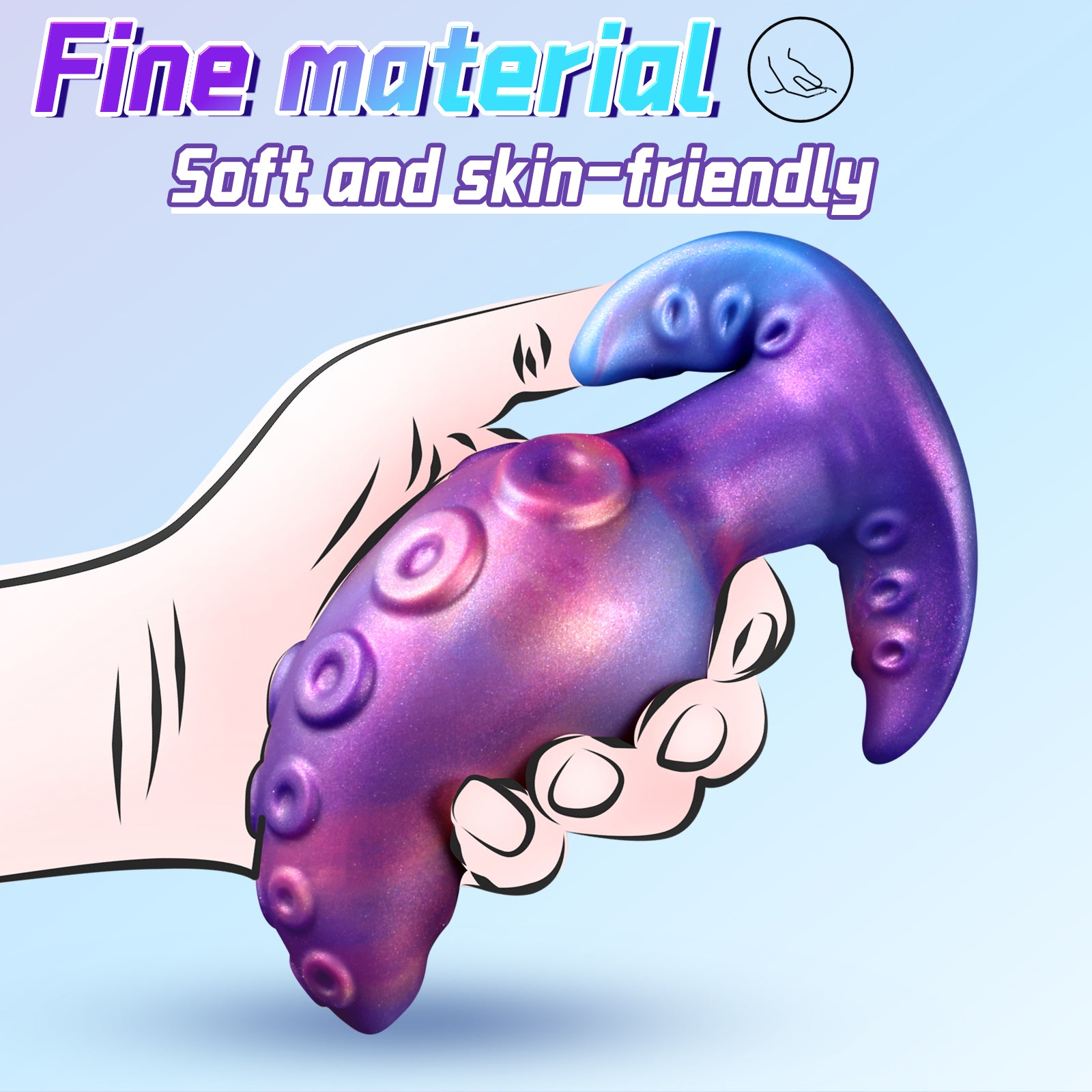 Tentacle Purple Glass Butt Plug Kỳ Lạ Quái Vật