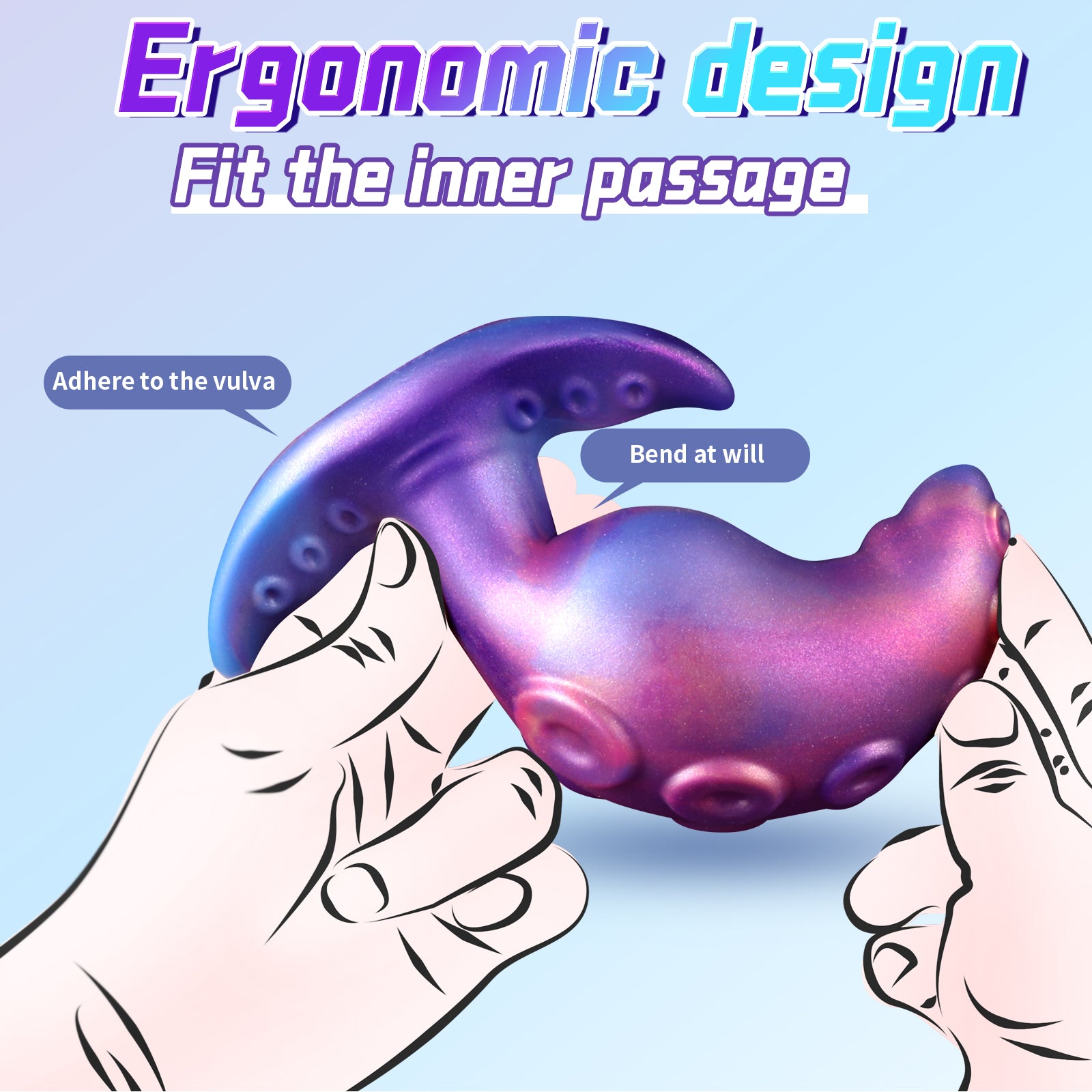 Tentacle Purple Glass Butt Plug Kỳ Lạ Quái Vật