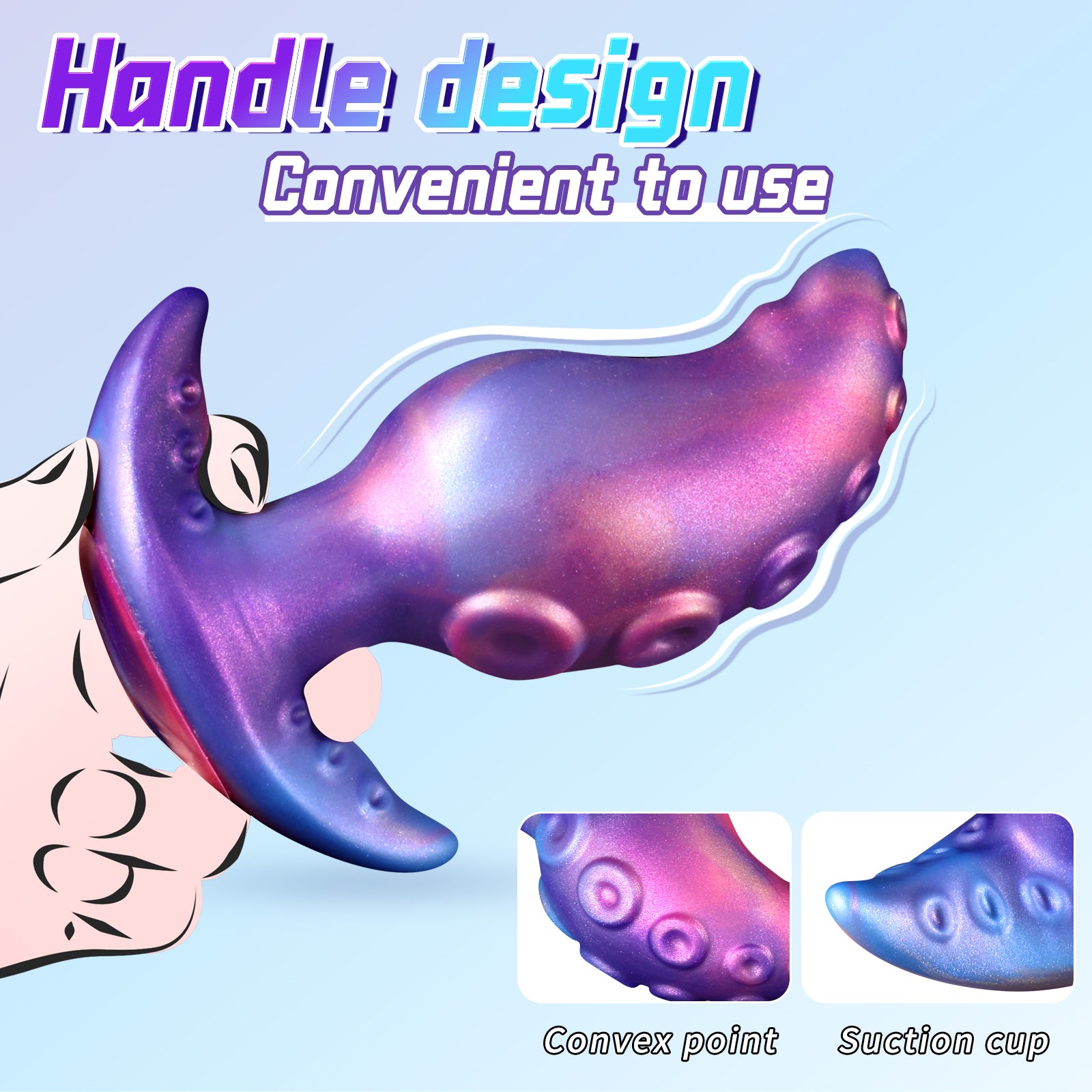 Tentacle Purple Glass Butt Plug Kỳ Lạ Quái Vật