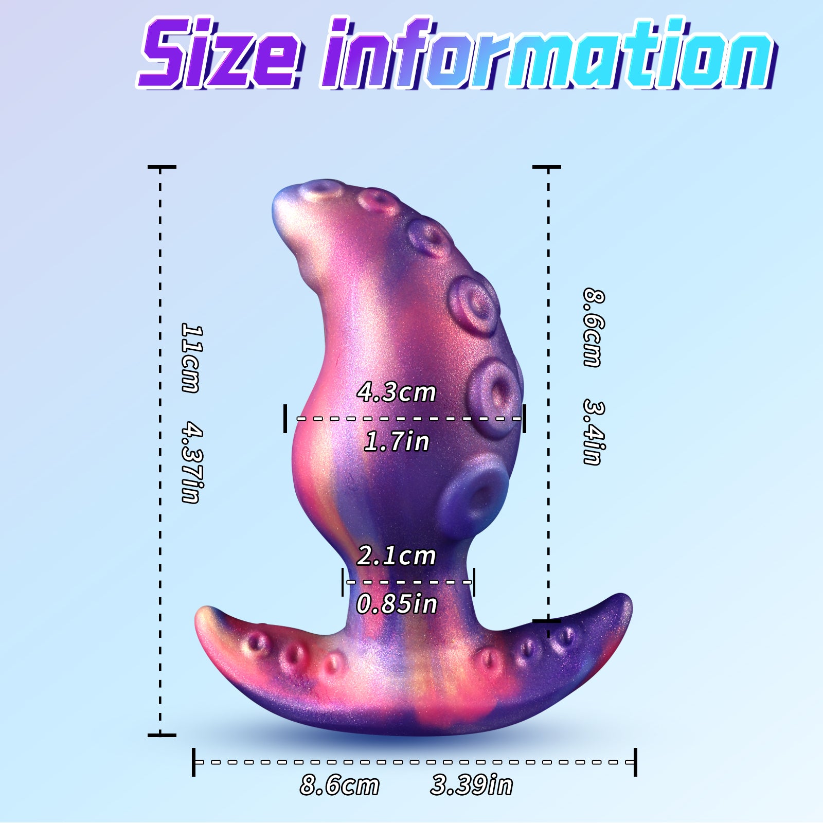 Tentacle Purple Glass Butt Plug Kỳ Lạ Quái Vật