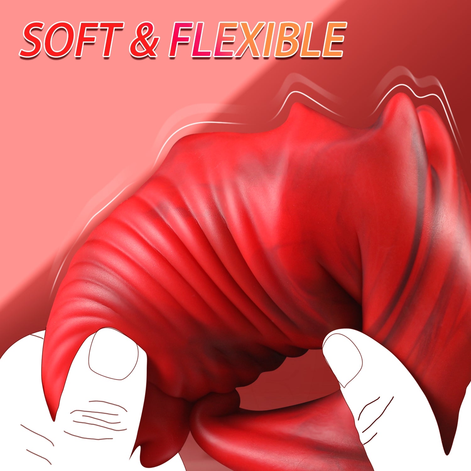 Huge Spiked Plug Đỏ Silicone Khổng Lồ Gai Lồi Mãn Nhục