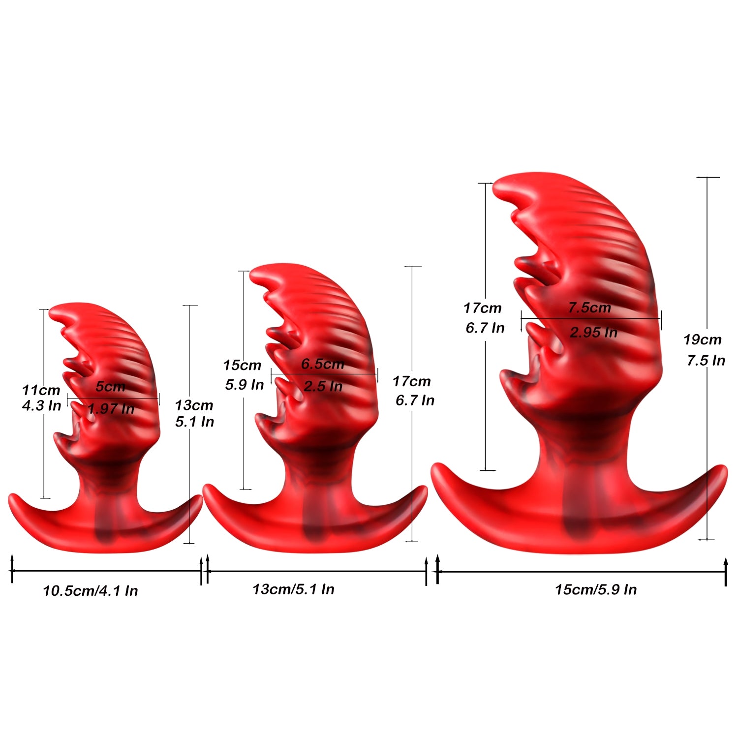 Huge Spiked Plug Đỏ Silicone Khổng Lồ Gai Lồi Mãn Nhục