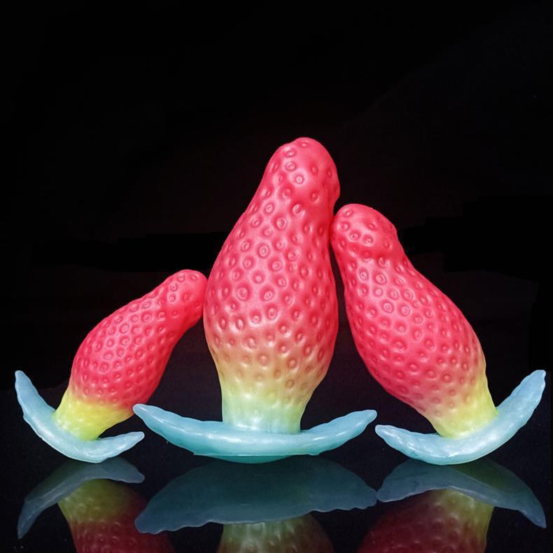 Strawberry Silicone Butt Plug Hồng Neo Thuyền Êm Ái Hút