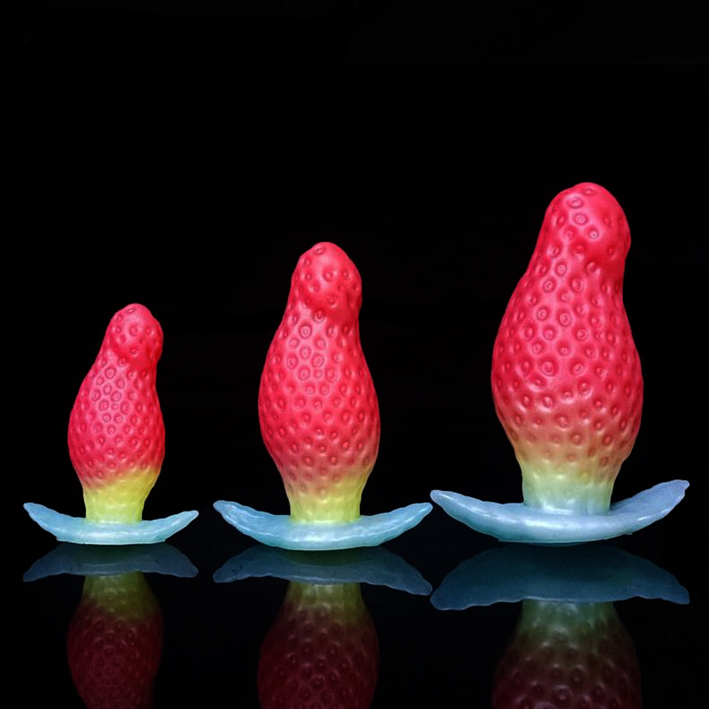 Strawberry Silicone Butt Plug Hồng Neo Thuyền Êm Ái Hút