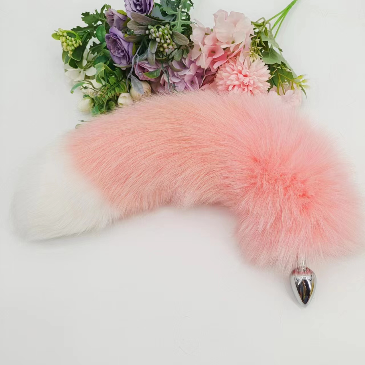 Pink Fox Tail Plug Lông Thật Hồng Dễ Thương