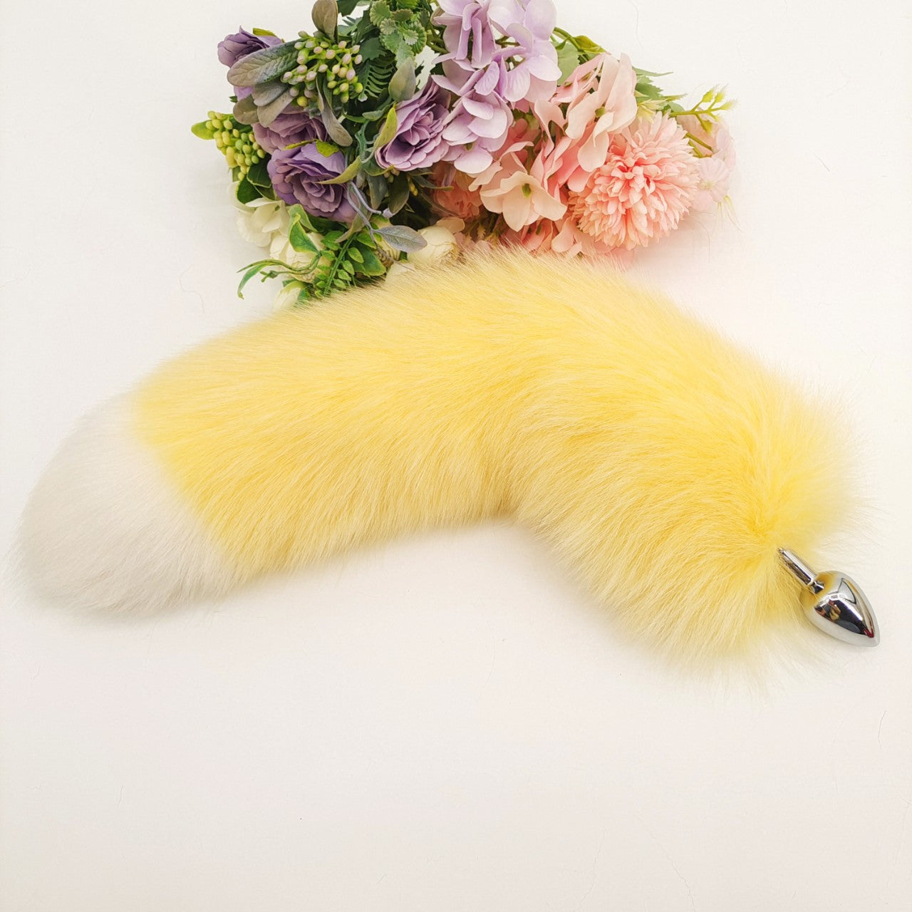 Fox Tail Butt Plug Vàng Trắng Fantasy