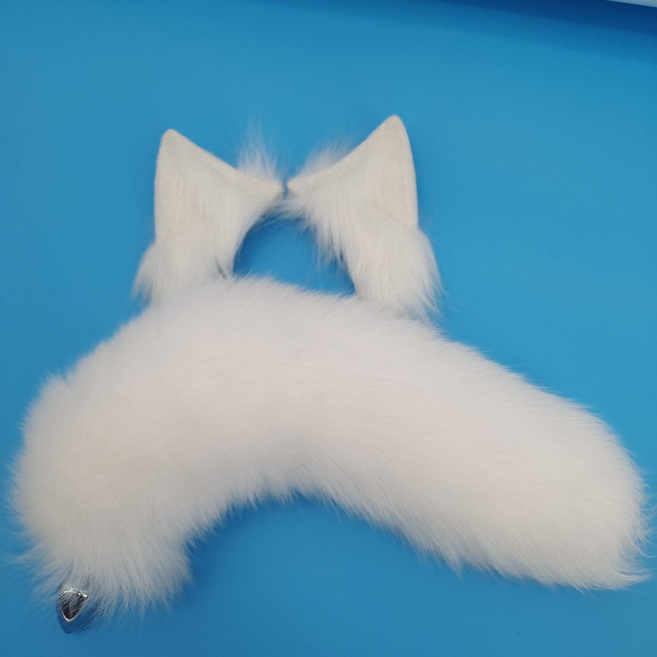 Pure White Fox Tail Butt Plug Lông Thật Trắng Mê Hoặc