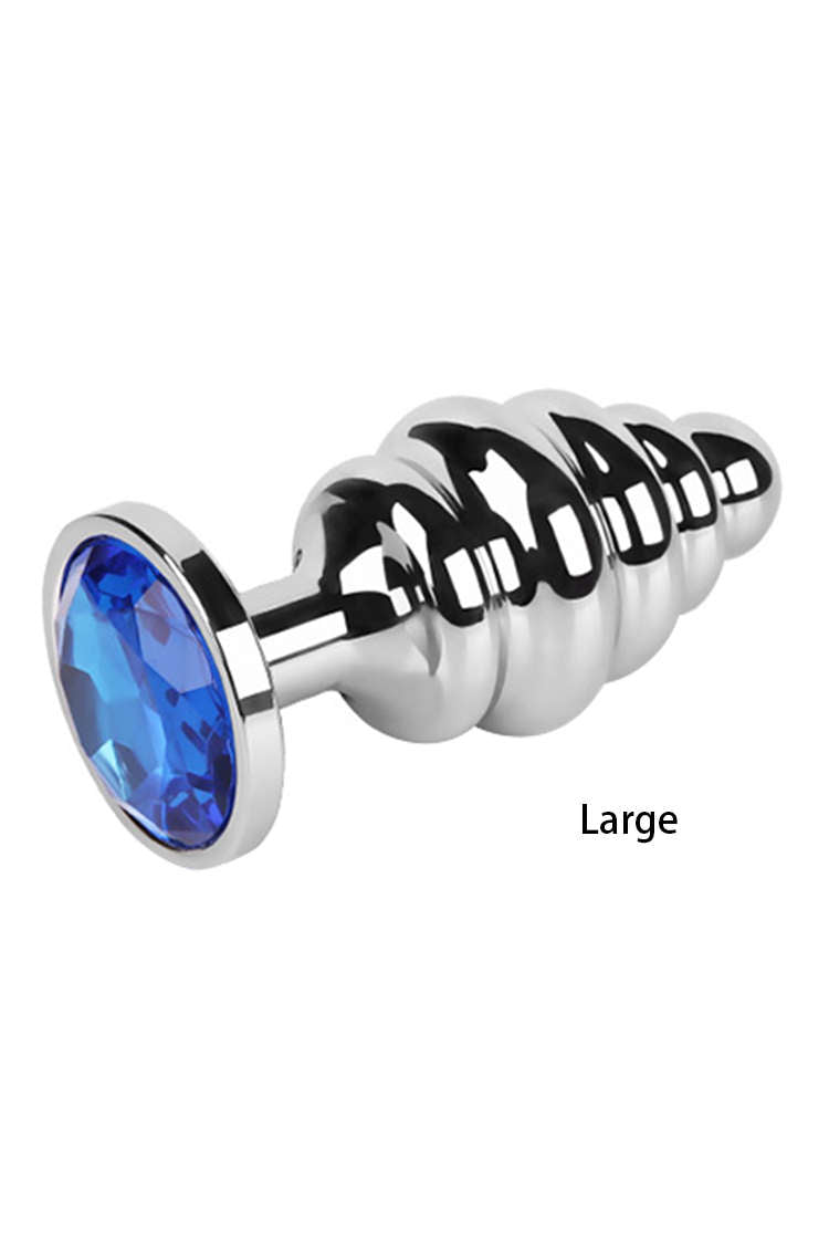Butt Plug Thép Ribbed Khảm Đá Siêu Đẹp Xinh