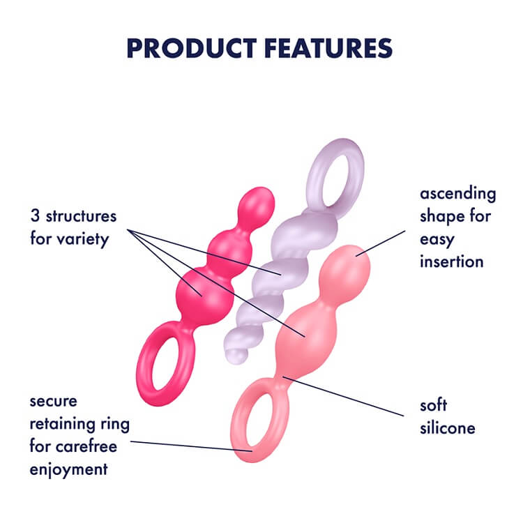 Satisfyer Booty Call Anal Plug Set 3 Mềm Mại Kích Thích Hậu
