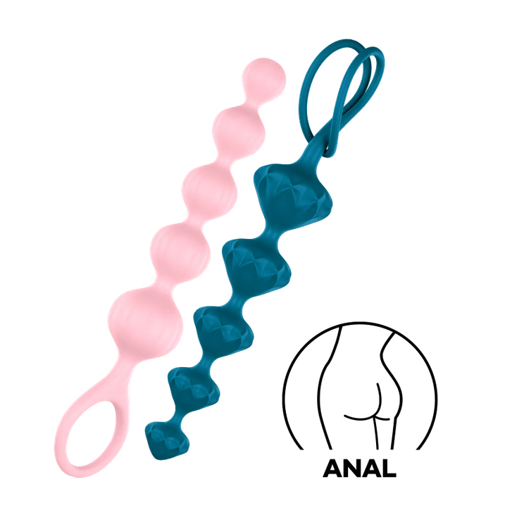 Satisfyer Love Beads Silicone 20cm Nam Tròn Mịn Thử Nghiệm Sâu