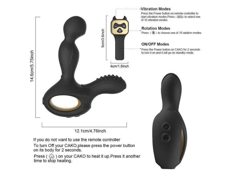 NV TOYS Cako Prostate – Quay 360 Remote Ấm Mạnh Đỉnh Cao!