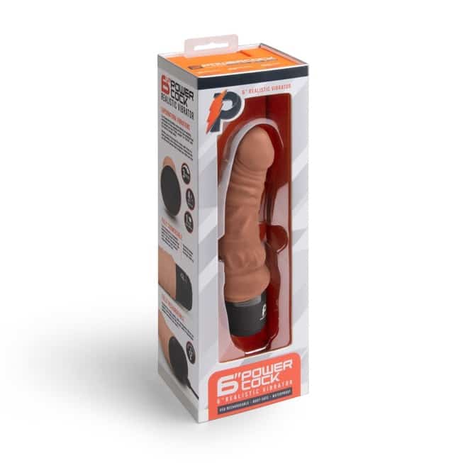 PowerCocks dildo 17.5cm mokka rung thực mạnh