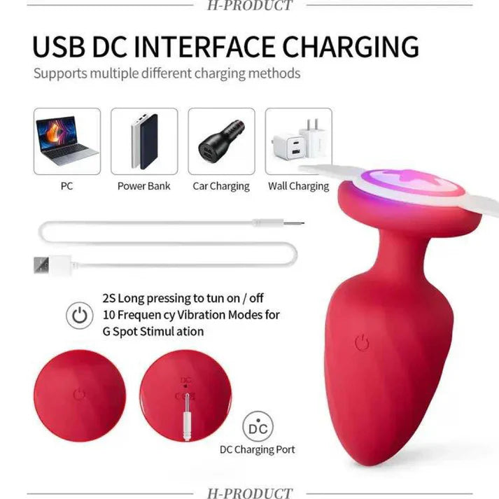Plug Hậu Môn Bướm LED Silicone Remote Siêu Kích