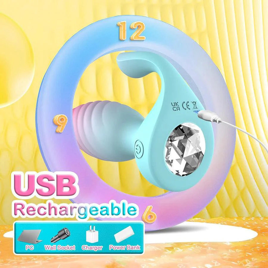 Plug Rung Đa Sắc Pipedream Đá Quý Điều Khiển Từ Xa Sang