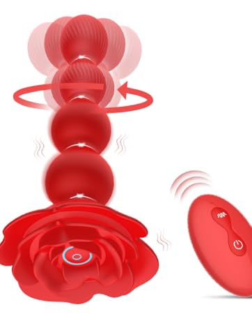 Anal Beads Butt Plug 10 Mode Rung Quay Hoa Hồng Khoái Đỉnh