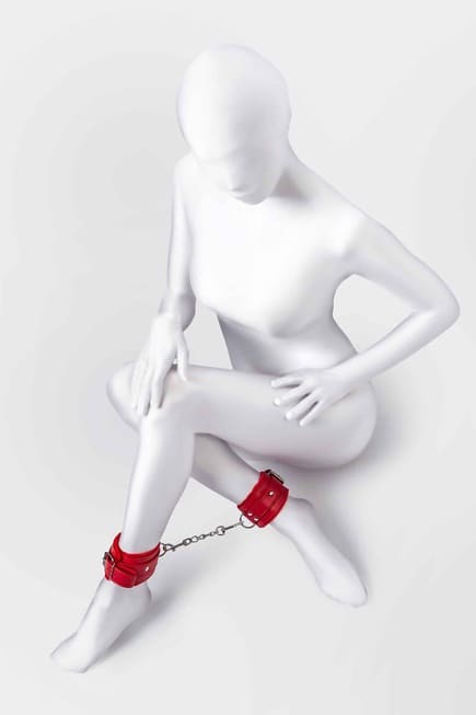 Anonymo Nanocuffs Đỏ Lông Mềm Sang BDSM Đam Mê