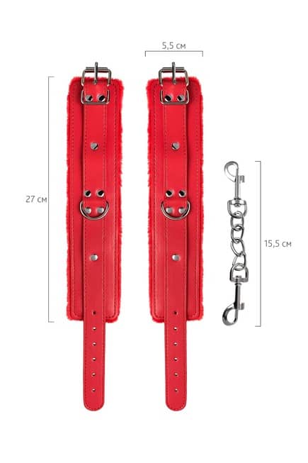 Anonymo Nanocuffs Đỏ Lông Mềm Sang BDSM Đam Mê