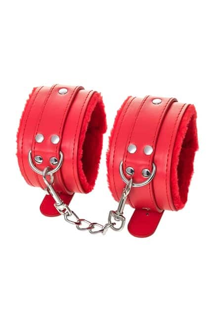 Anonymo Nanocuffs Đỏ Lông Mềm Sang BDSM Đam Mê