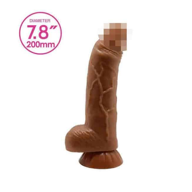 Baile Angelo 20cm Dương Vật Giả Nâu Bám Mạnh