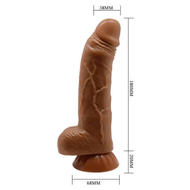 Baile Angelo 20cm Dương Vật Giả Nâu Bám Mạnh