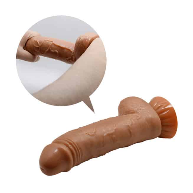 Baile Angelo 20cm Dương Vật Giả Nâu Bám Mạnh
