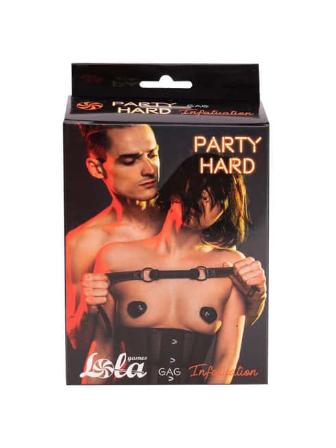 Party Hard Kẹp Miệng Đen 63cm BDSM Im Lặng Đam Mê