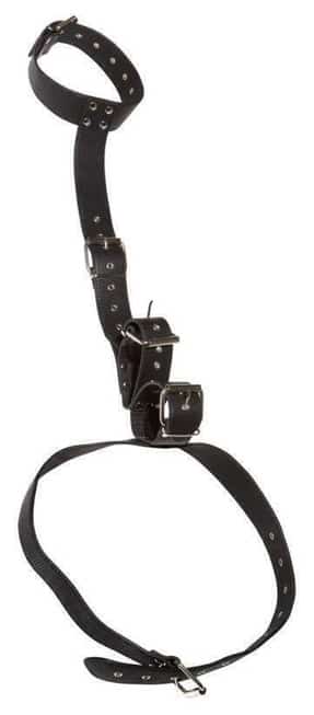 Bad Kitty Bondage PU Đen Cổ Tay Chân Nóng Bỏng