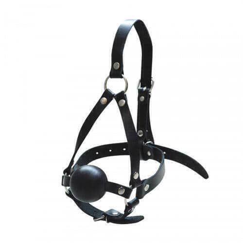 Gag Ball Sitabella Da Thật Đen 5cm Siêu Chặt Chế