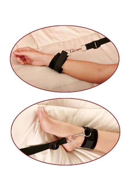 PipeDream Bed Bindings kit đen buộc giường BDSM