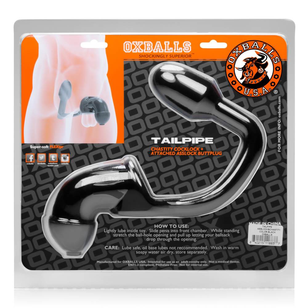 Oxballs Tailpipe Plug Đen Mềm Chastity Tươi Mới