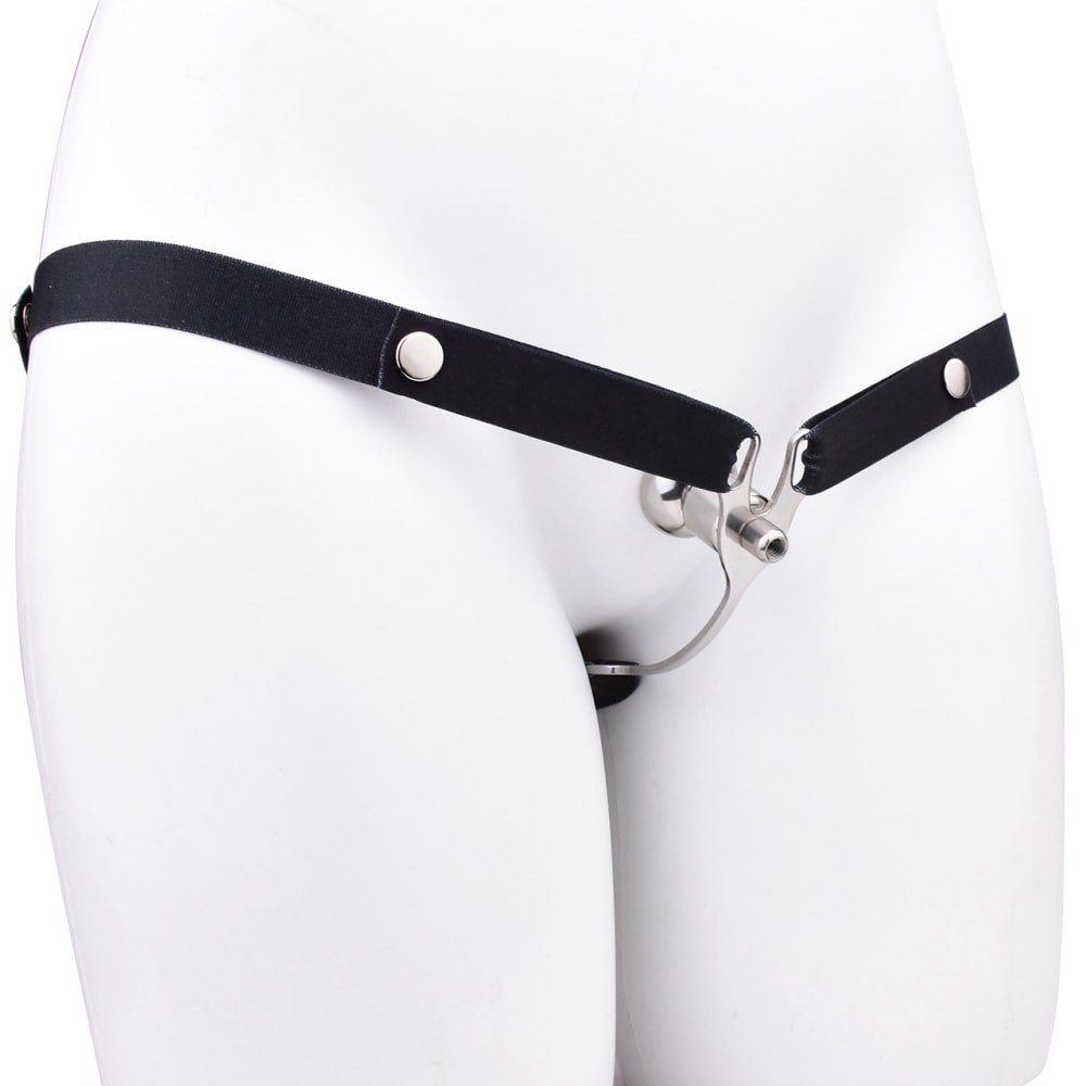 FAAK Sissy Chastity Belt Đen Thép Chặt Chẽ 