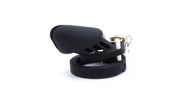 Kiotos Chastity Lock Silicone Đen Nam Giữ Trinh Thoải Mái