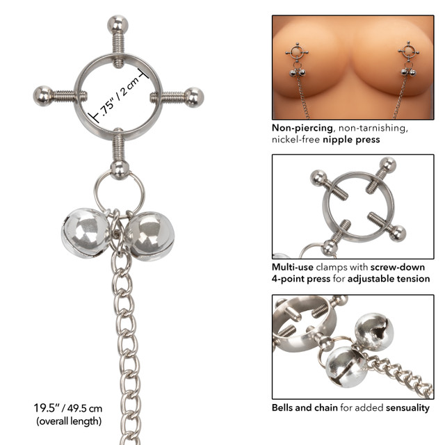 CEN Nipple Clamps 4 Điểm Thép Bền Kích Thích Mạnh