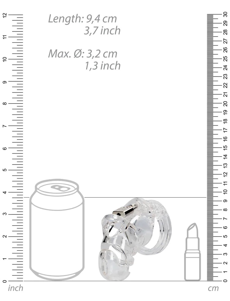 ManCage Chastity Lock 25 Trong Suốt Kiểm Soát Hoàn Hảo