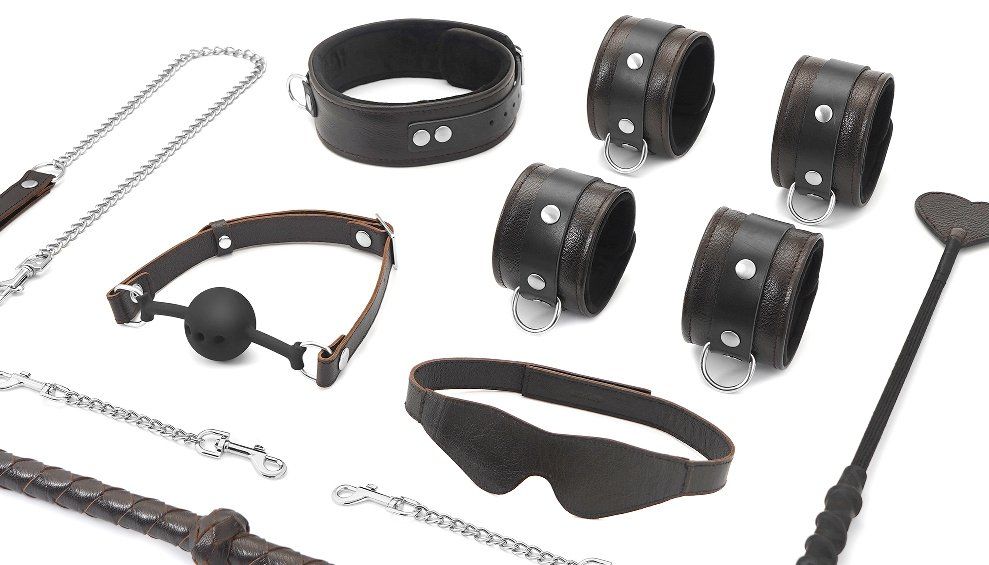 Khóa tay da Liebe Seele nâu Nhật gợi cảm BDSM