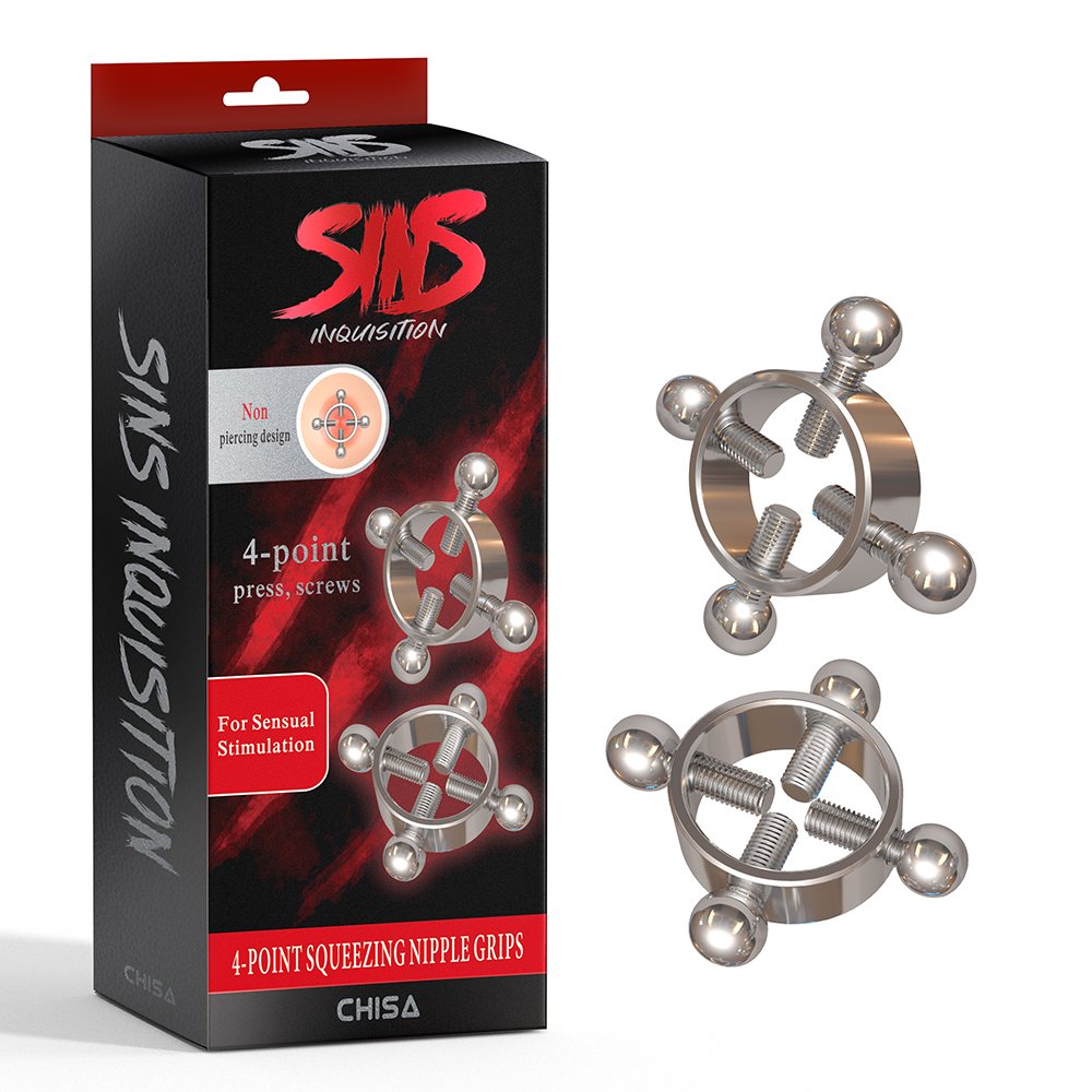 Chisa Kẹp Núm Vú Silver 4 Điểm Bóp Cảm Giác Mãnh Liệt