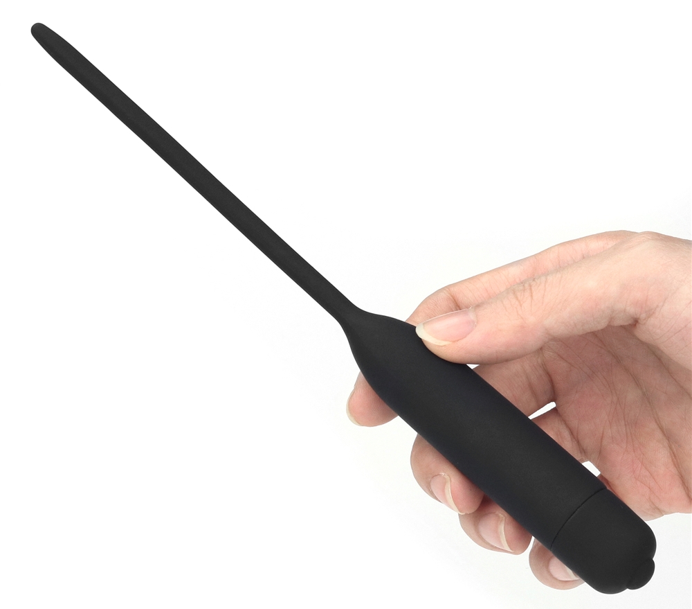 Lovetoy Ống Dẫn Niệu Rung Đen Silicone 21cm