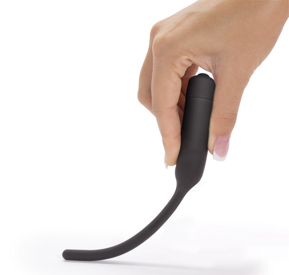 Lovetoy Ống Dẫn Niệu Rung Đen Silicone 21cm